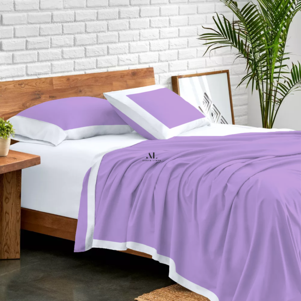 Lilac and White Dual Tone Bed Sheets