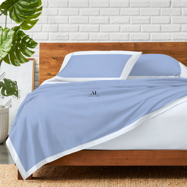 Light Blue and White Dual Tone Bed Sheets