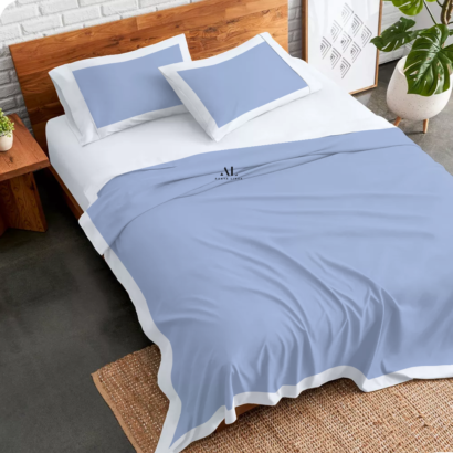 Light Blue and White Dual Tone Bed Sheets