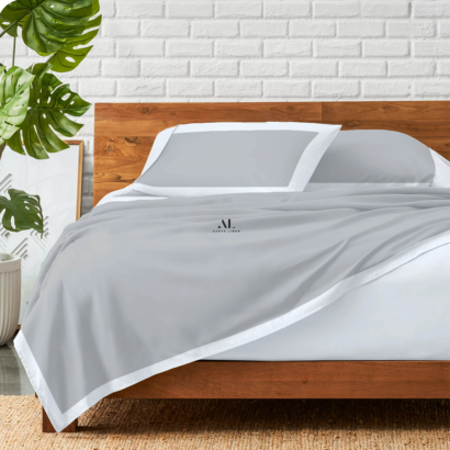 Light Grey and White Dual Tone Bed Sheets