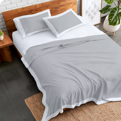 Light Grey and White Dual Tone Bed Sheets