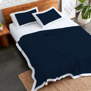 Navy Blue and White Dual Tone Bed Sheets