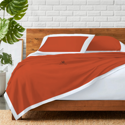 Orange and White Dual Tone Bed Sheets