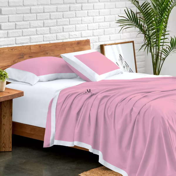 Pink and White Dual Tone Bed Sheets