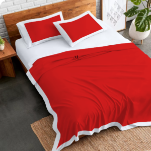 Red and White Dual Tone Bed Sheets