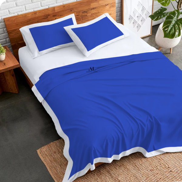 Royal Blue and White Dual Tone Bed Sheets