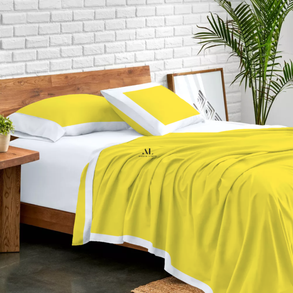 Yellow and White Dual Tone Bed Skirts