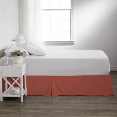 Brick Red Pleated Bed Skirts