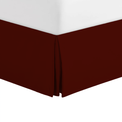Burgundy Pleated Bed Skirts