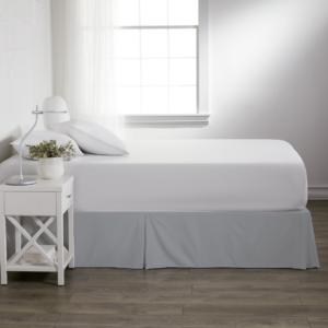 Light Grey Pleated Bed Skirts