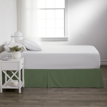 Moss Green Pleated Bed Skirts