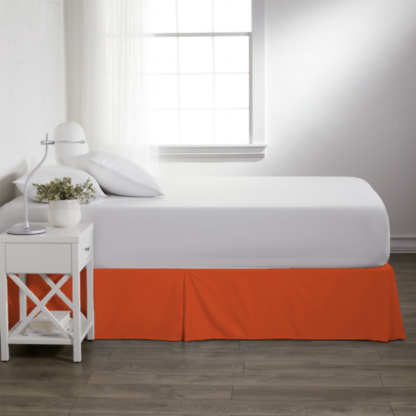 Orange Pleated Bed Skirts