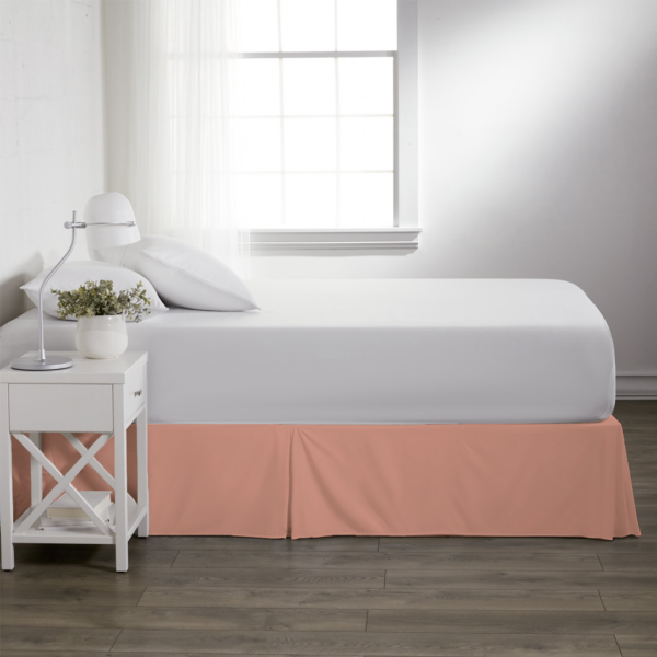 Peach Pleated Bed Skirts