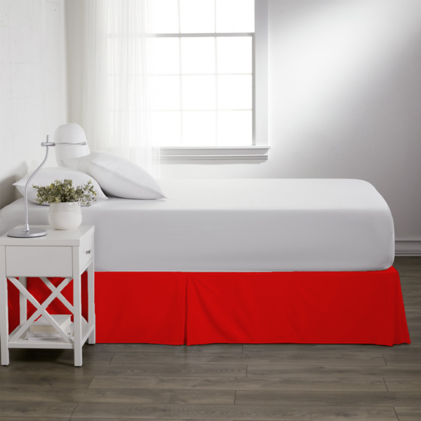 Red Pleated Bed Skirts