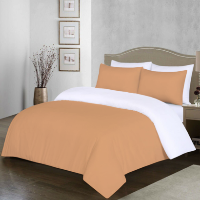 Beige and White Reversible Duvet Covers