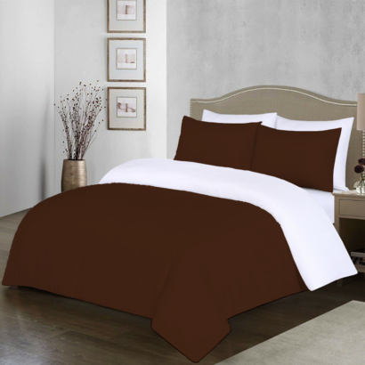 Chocolate and White Reversible Duvet Covers
