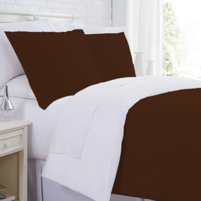 Chocolate and White Reversible Duvet Covers