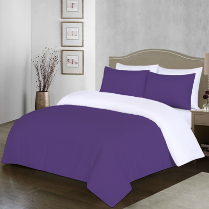 Purple and White Reversible Duvet Covers