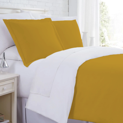 Gold and White Reversible Duvet Covers