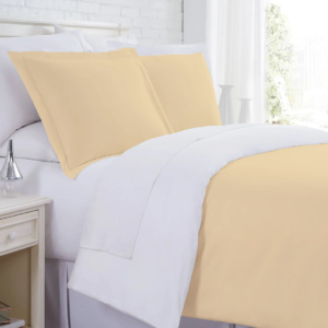 Ivory and White Reversible Duvet Covers