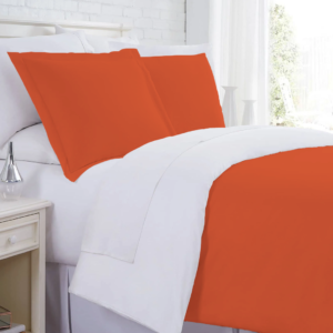 Orange and White Reversible Duvet Covers