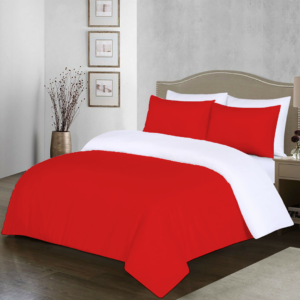 Red and White Reversible Duvet Covers
