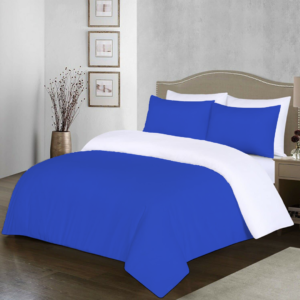 Royal Blue and White Reversible Duvet Covers