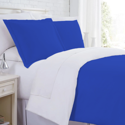 Royal Blue and White Reversible Duvet Covers