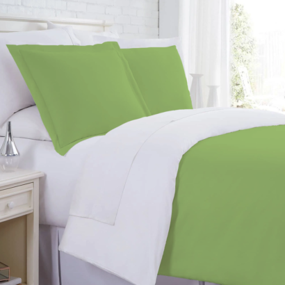 Sage Green and White Reversible Duvet Covers