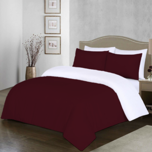 Wine and White Reversible Duvet Covers