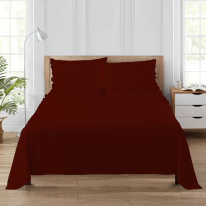 Burgundy Ruffle Bed Sheet Sets