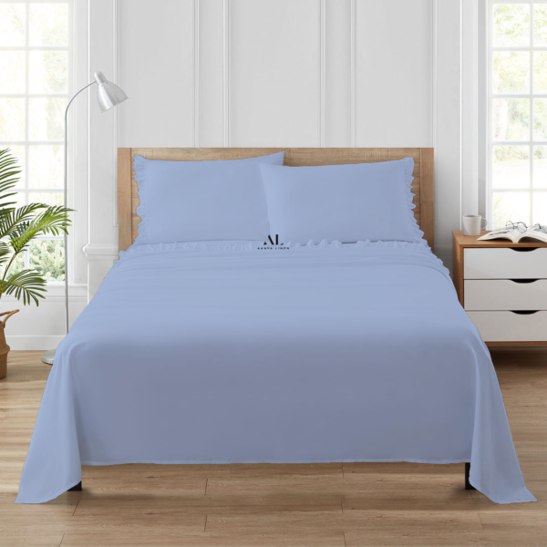 Light Blue Ruffle Bed Sheet Sets