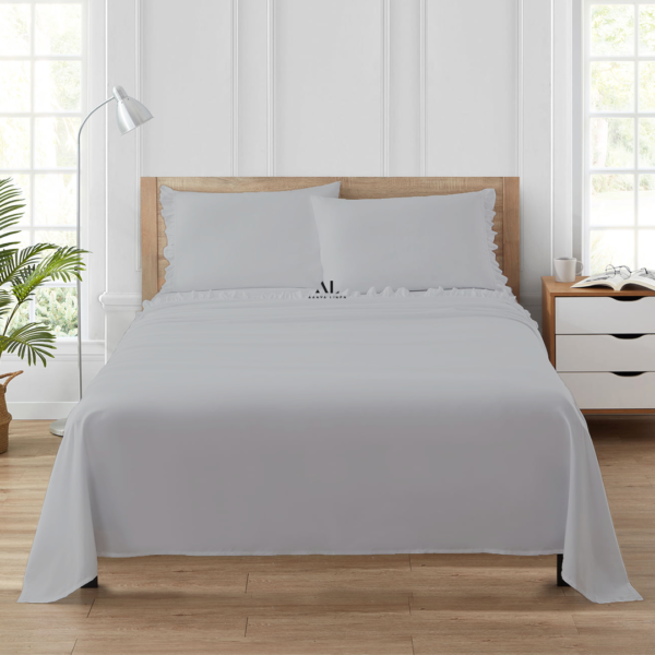 Light Grey Ruffle Bed Sheet Sets