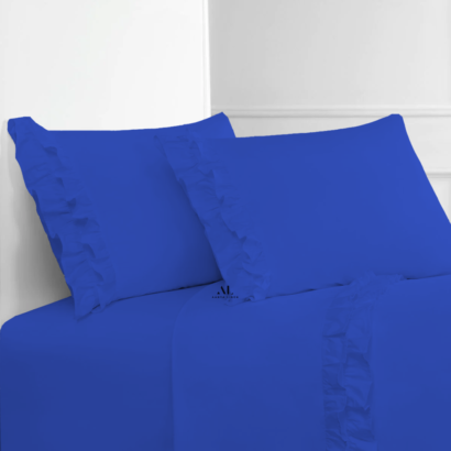 Royal Blue Ruffle Bed Sheet Sets
