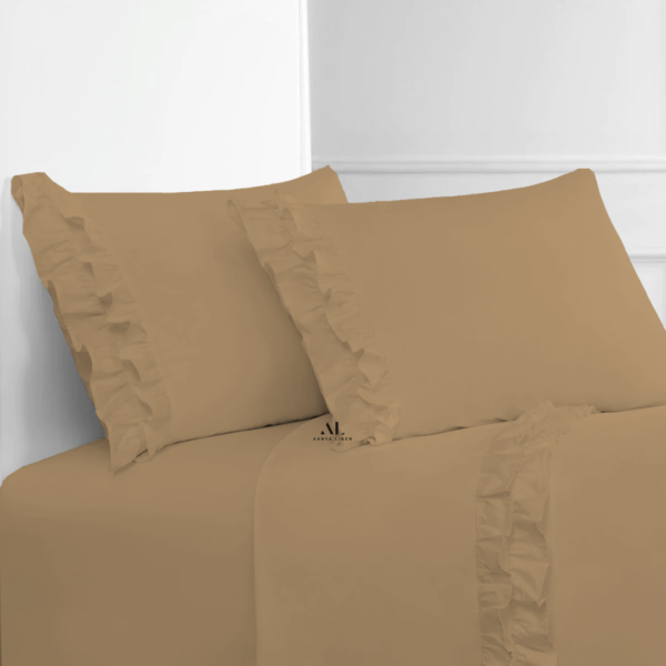 Taupe Ruffle Bed Sheet Sets
