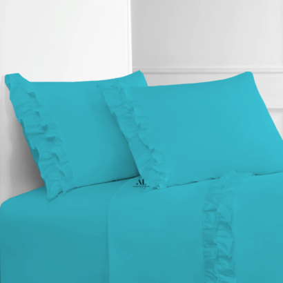 Turquoise Ruffle Bed Sheet Sets