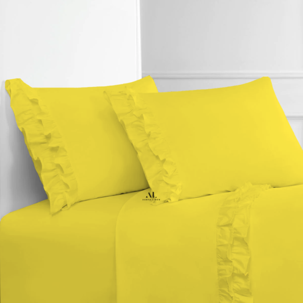 Yellow Ruffle Bed Sheet Sets