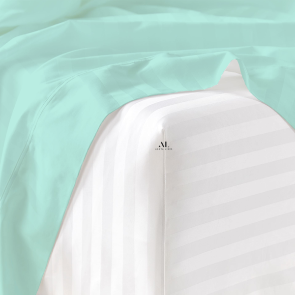 Aqua Blue Stripe Bed Sheets