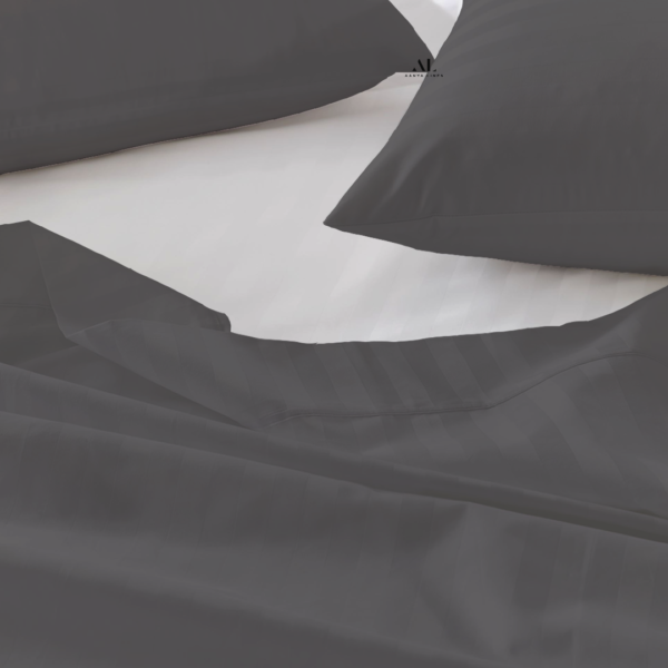 Dark Grey Stripe Bed Sheets