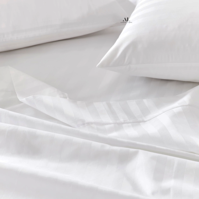 White Striped Bed Sheets