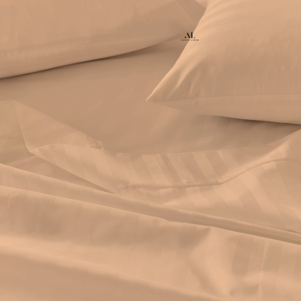 Beige Stripe Bed Sheet Sets