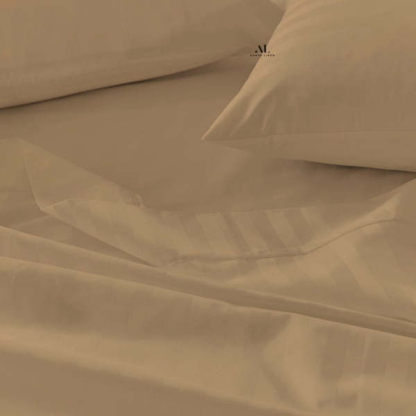Taupe Stripe Bed Sheet Sets