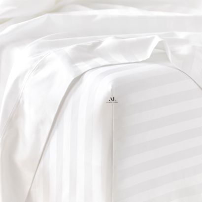 White Striped Bed Sheet Sets