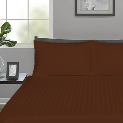 Chocolate Stripe Fitted Bed Sheets