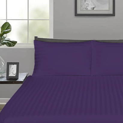 Purple Stripe Fitted Bed Sheets