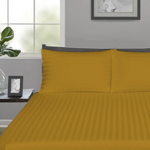 Gold Stripe Fitted Bed Sheets