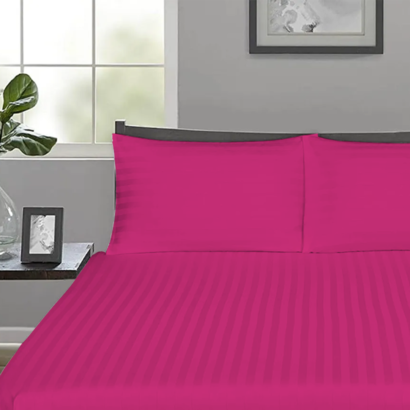 Hot Pink Stripe Fitted Bed Sheets
