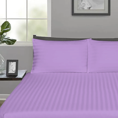 Lilac Stripe Fitted Bed Sheets