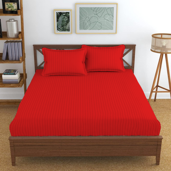 Red Stripe Fitted Bed Sheets