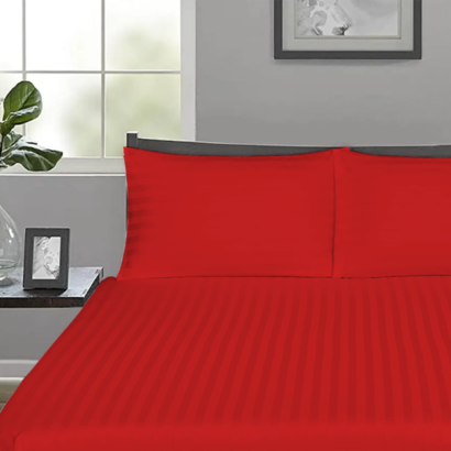 Red Stripe Fitted Bed Sheets